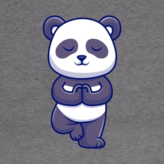 Cute Panda Meditating Yoga Cartoon by Catalyst Labs